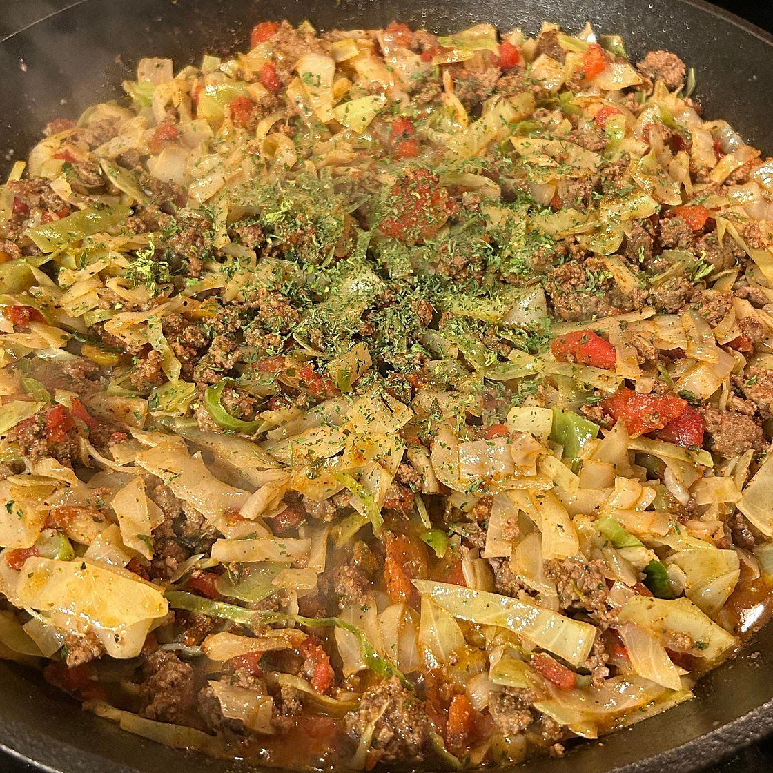 Cabbage Roll Skillet (Easy Keto Ground Beef Dinner Recipe)