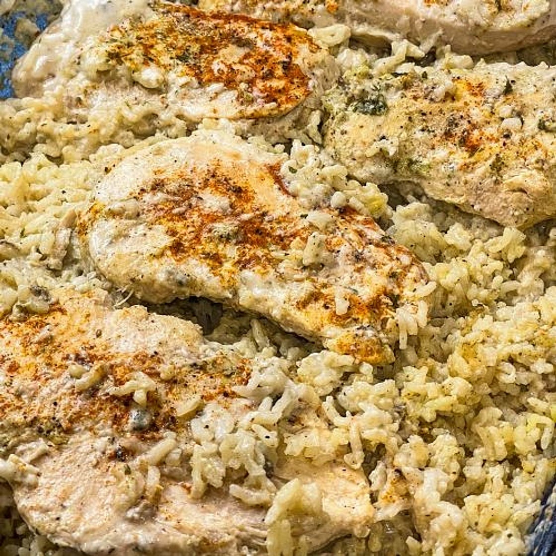 Oven rice with chicken