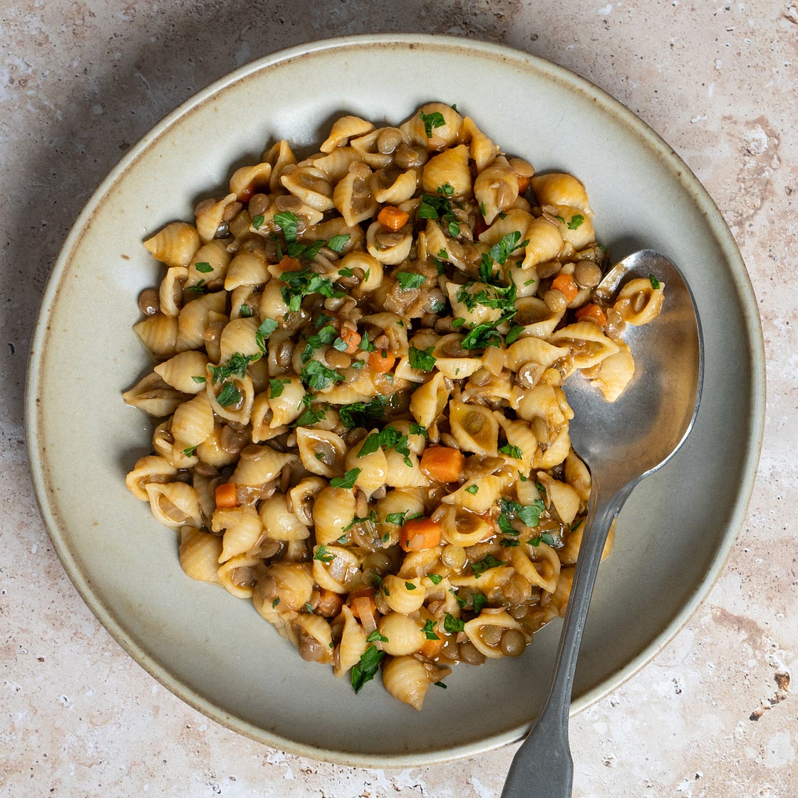 One Pot Italian Pasta and Lentils