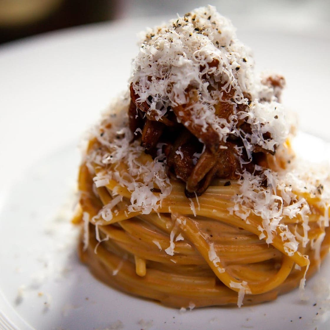 Mark Moriarty's mushroom and parmesan spaghetti