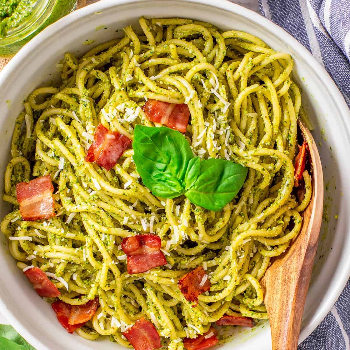 Bacon Pesto Pasta Recipe