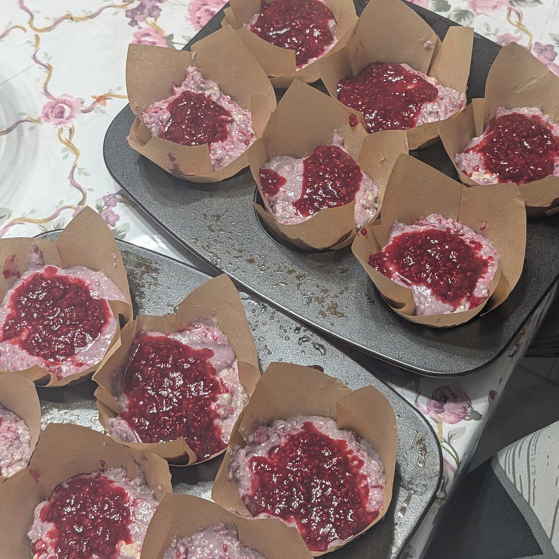 Raspberry cream cheese muffins