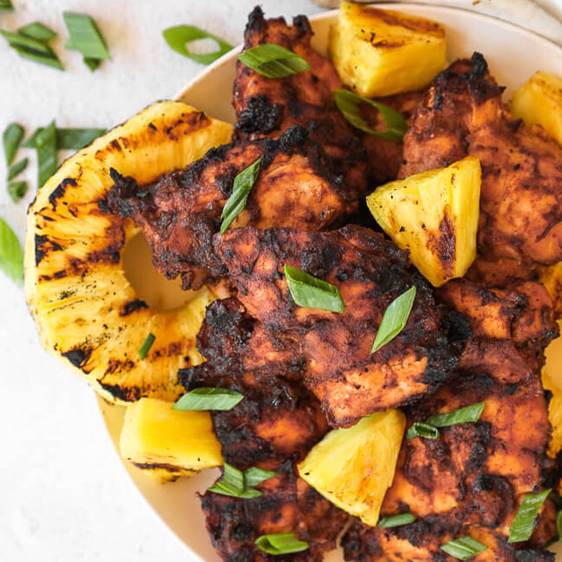Grilled Pineapple Chicken with Hawaiian BBQ Marinade