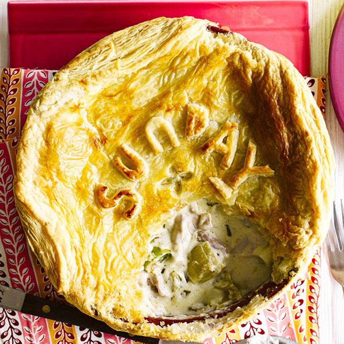 Chicken and leek pie