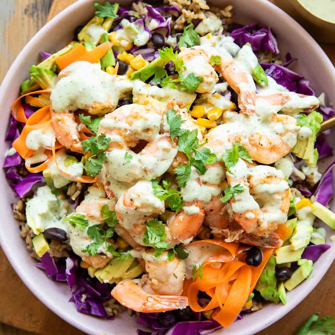 Crunchy Chili Lime Shrimp Salad