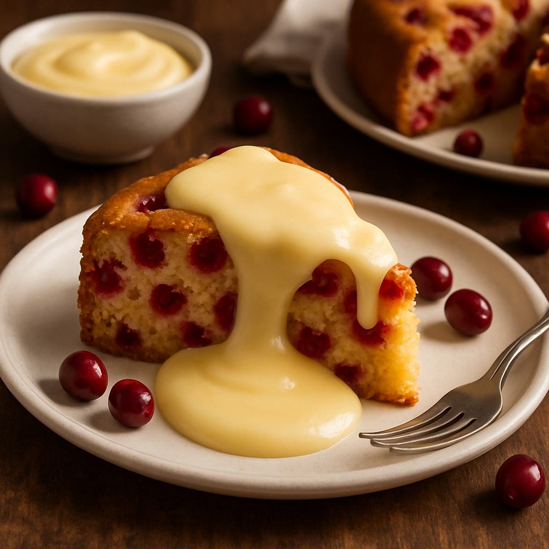 Cranberry Cake with Hard Sauce