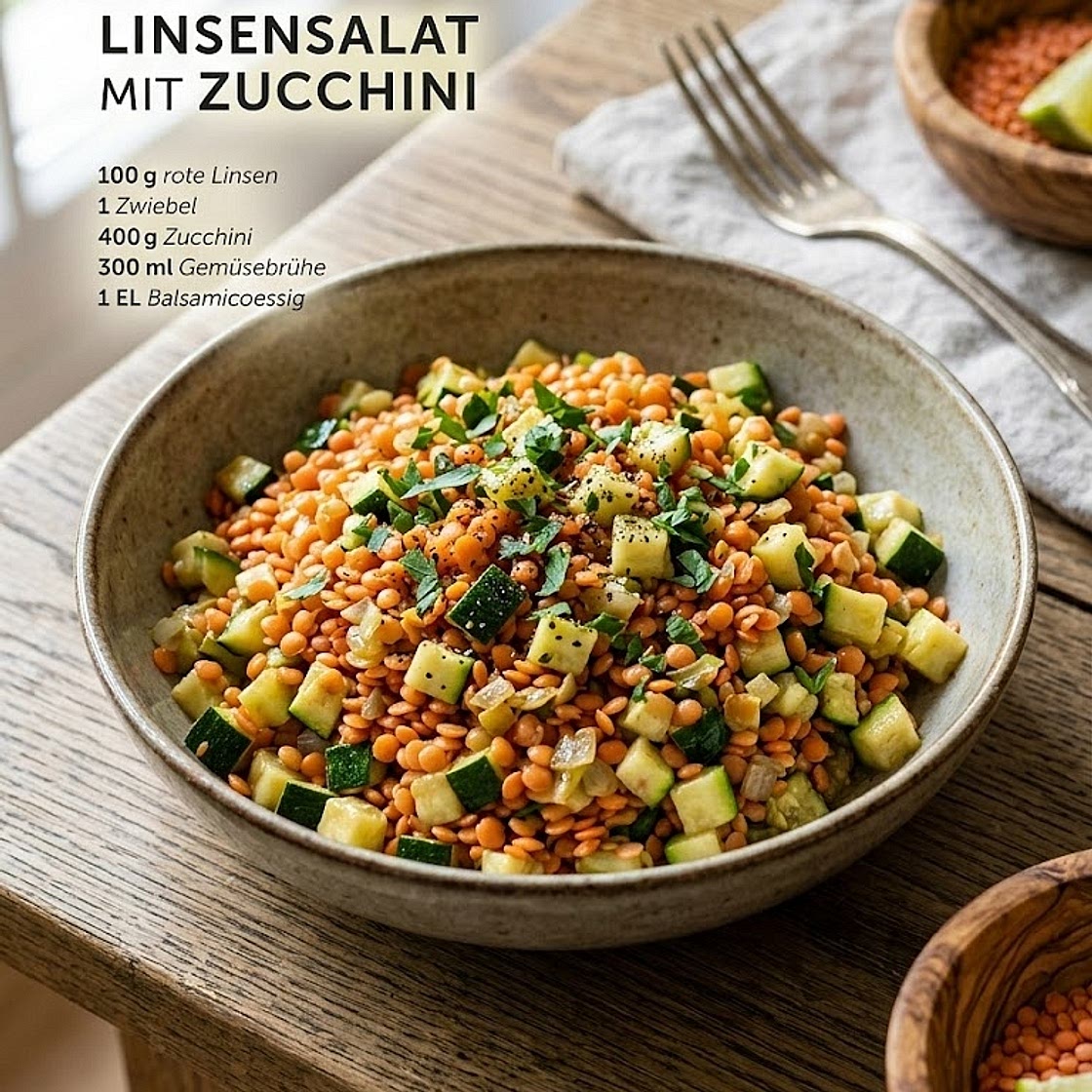 Linsensalat mit Zuccini