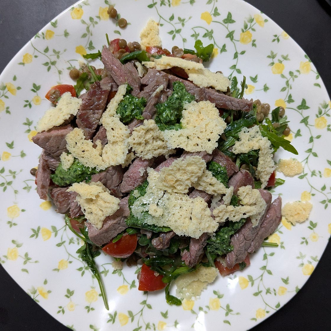 PILLARD DI MANZO IN INSALATA E LENTICCHIE