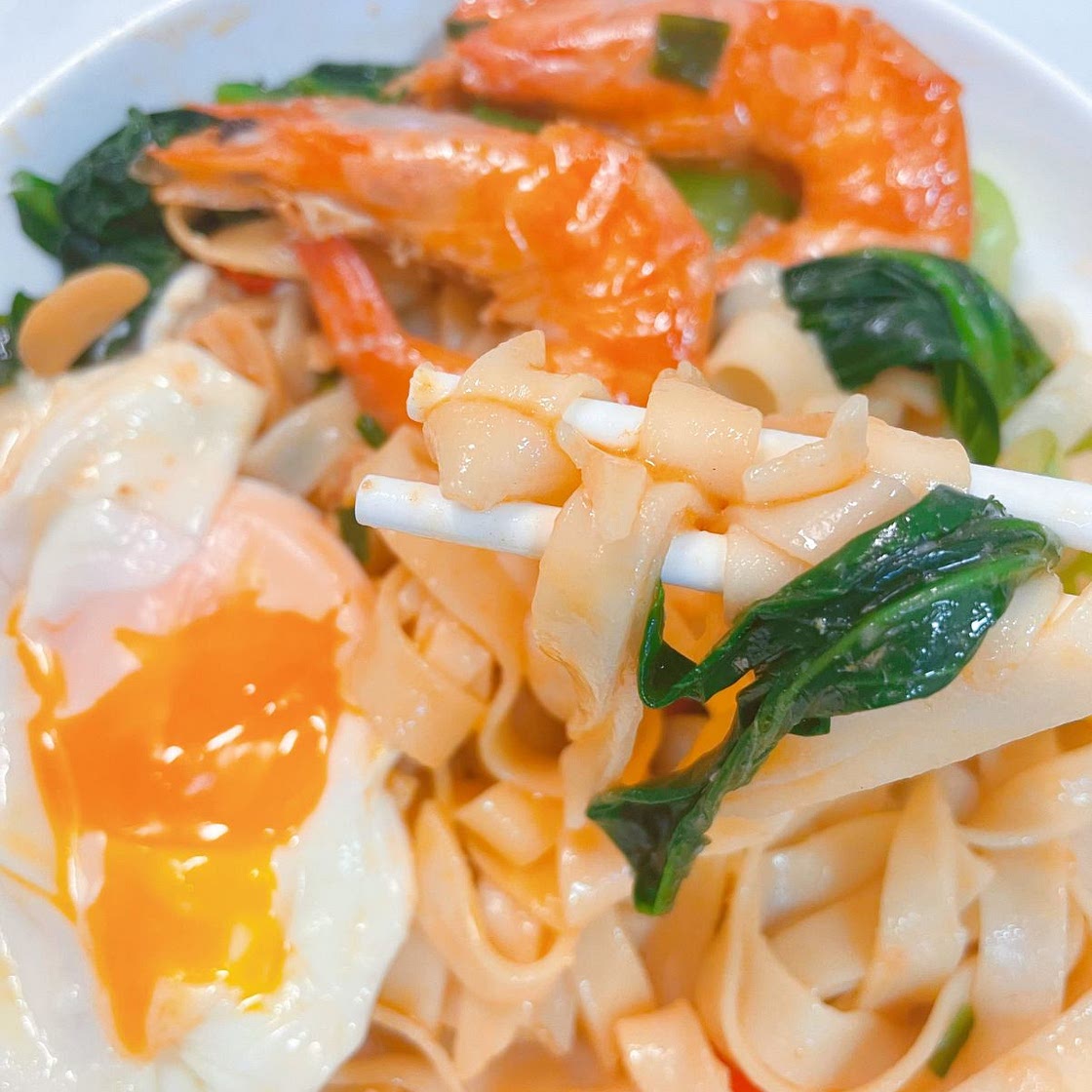 Easy Chinese Braised Shrimp Lo Mein with Soft-Boiled Egg