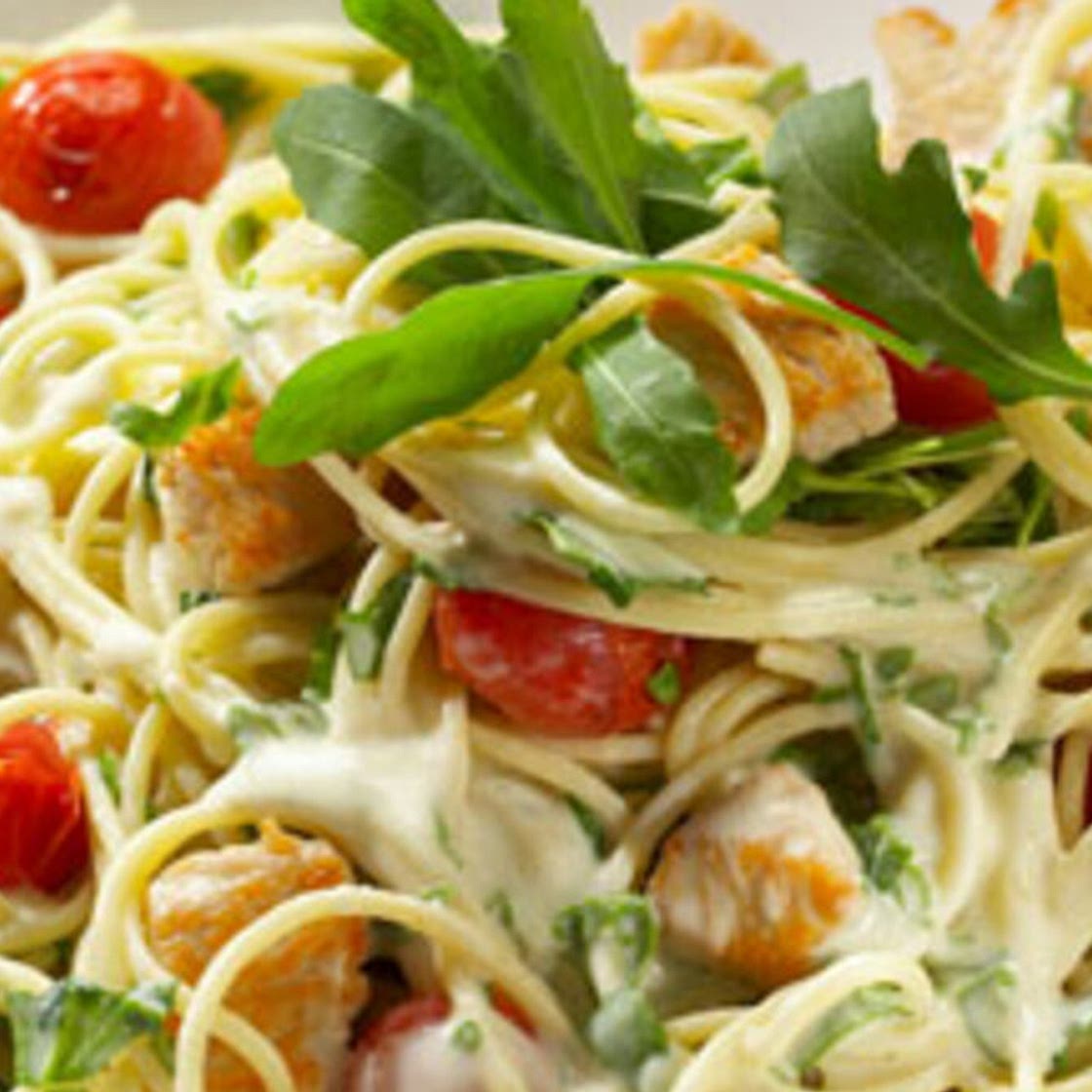 Rucola-Pasta mit Frischkäsesauce