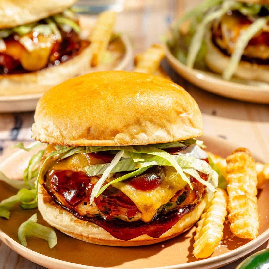 Jalapeño Cheddar Turkey Burgers