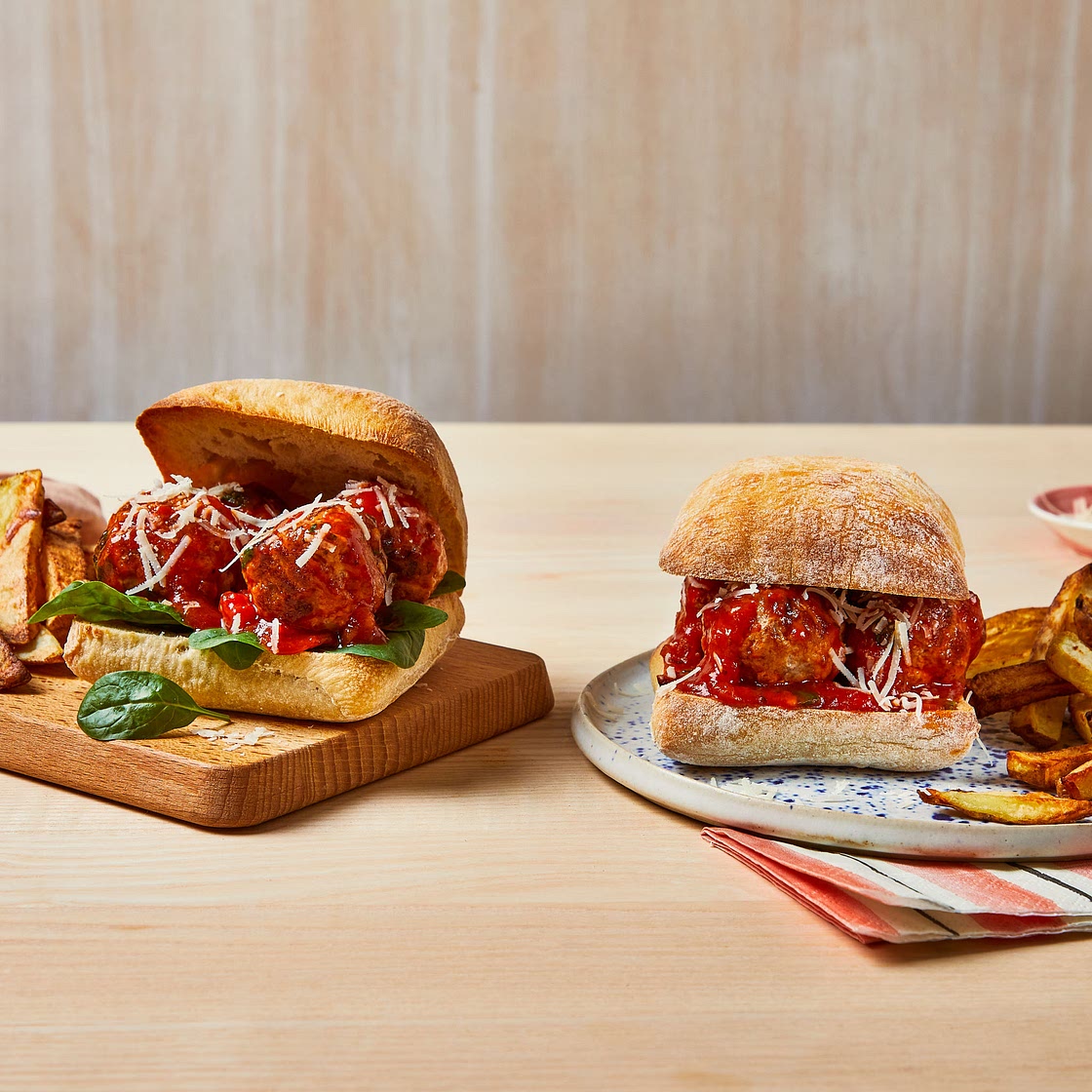 Tomatoey Pork Meatball Sandwich With Chips