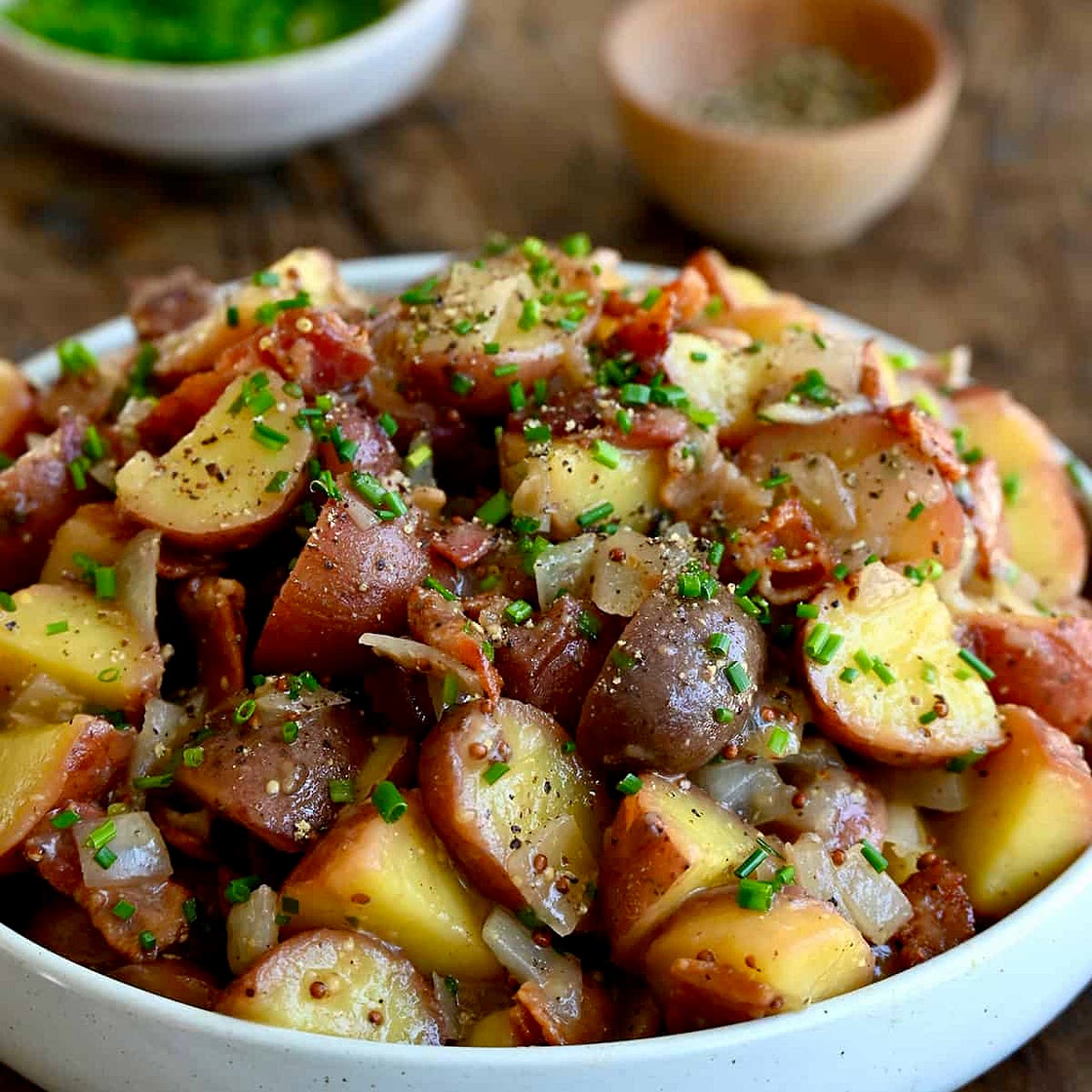 German Potato Salad with Warm Bacon Dressing