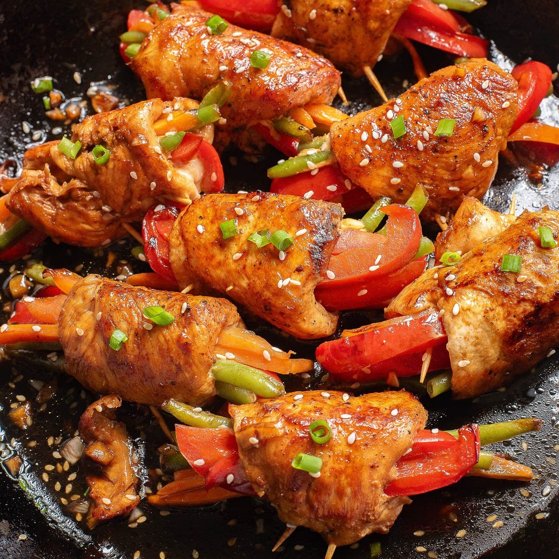 Honey Garlic Chicken Rollups