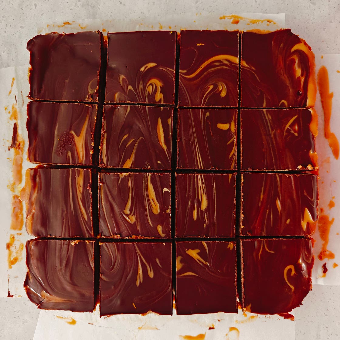 Pumpkin Bars with Chocolate Peanut Butter Layer