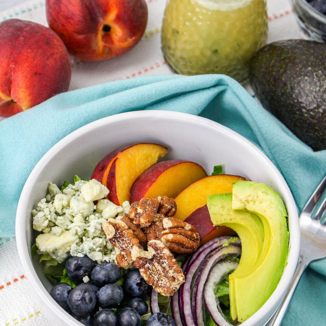 Summer Peach Salad with Mint Salad Dressing