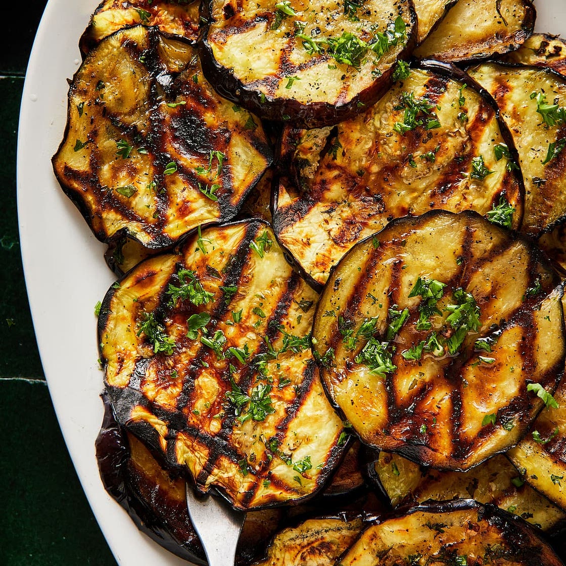 Grilled Eggplant with Garlic & Herbs