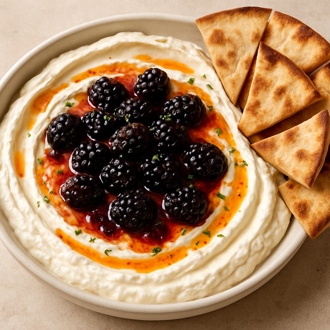 Whipped Feta Blackberry Hot Honey Dip