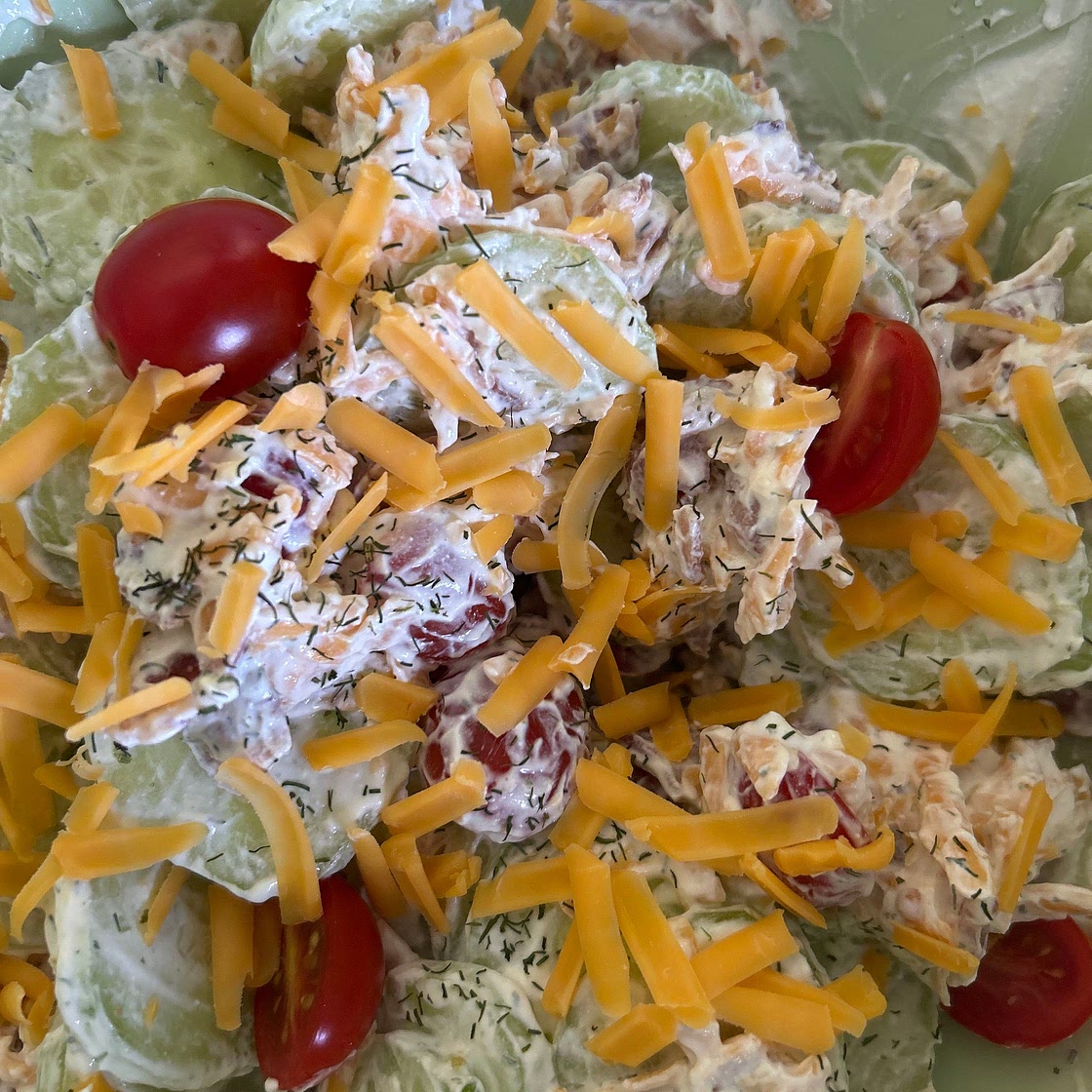 Cheddar Ranch Cucumber Salad