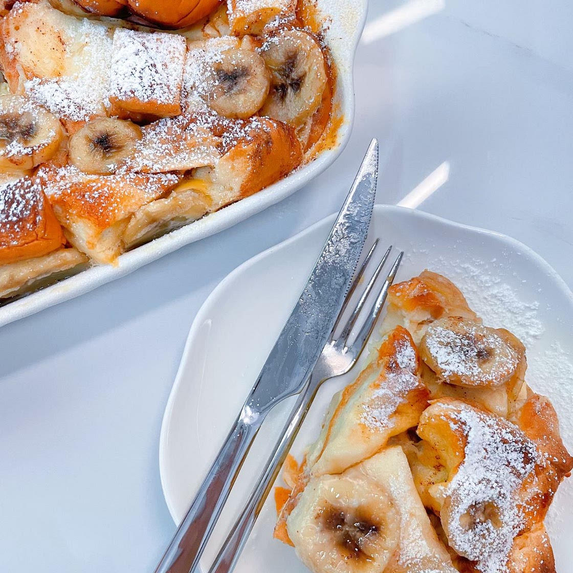 Baked Cinnamon Banana French Toast Casserole