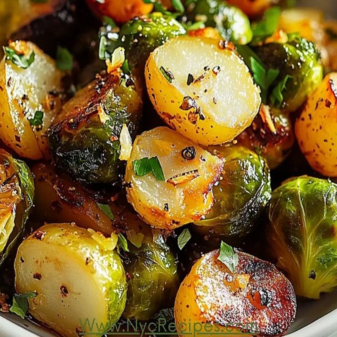Roasted Brussels Sprouts and Potatoes