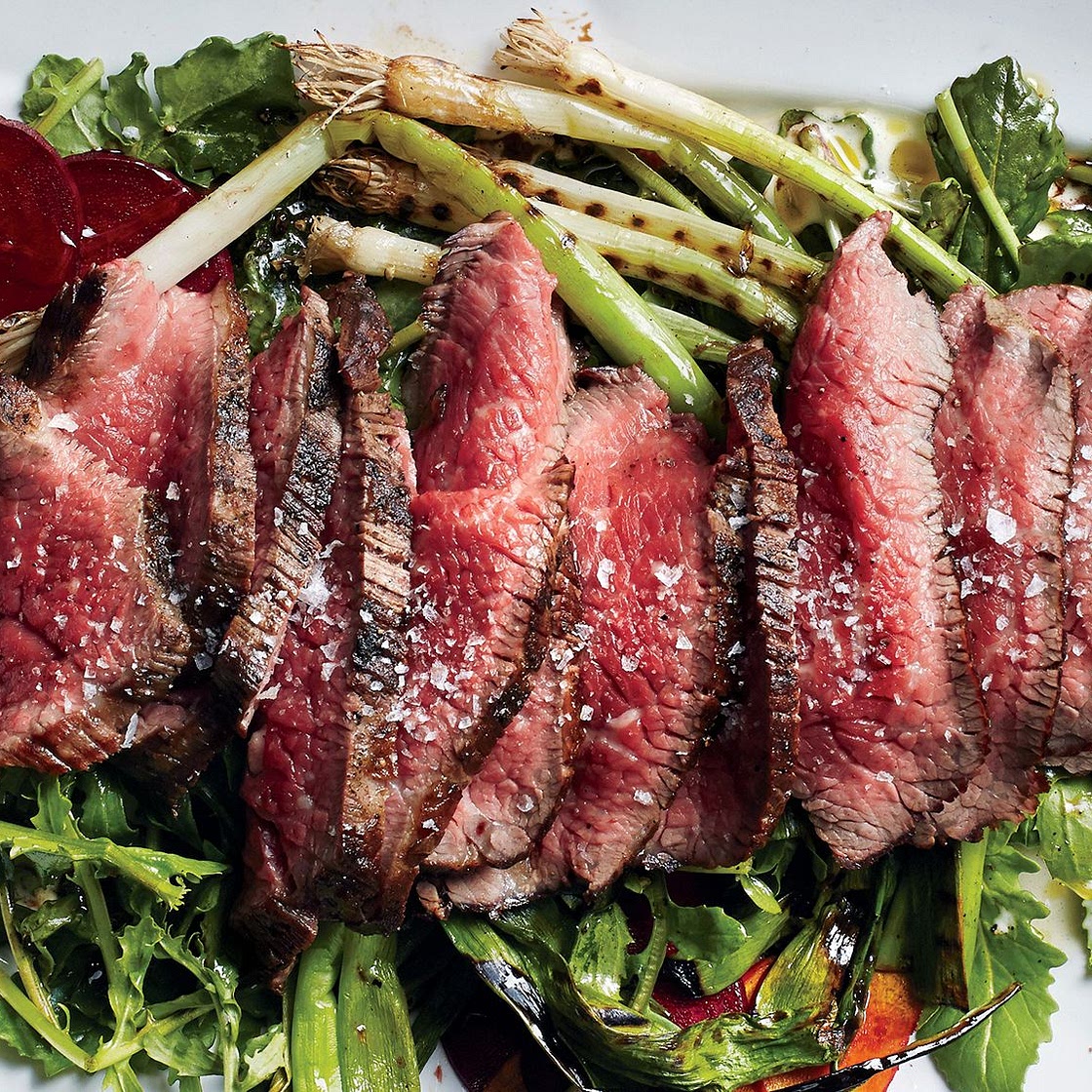 Grilled Steak Salad with Beets and Scallions