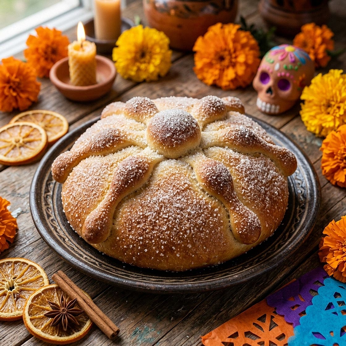 Pan de muerto de mandarina (en panificadora)