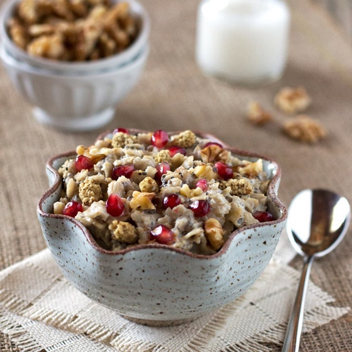 Oatmeal with Almond Milk and Chia Seeds