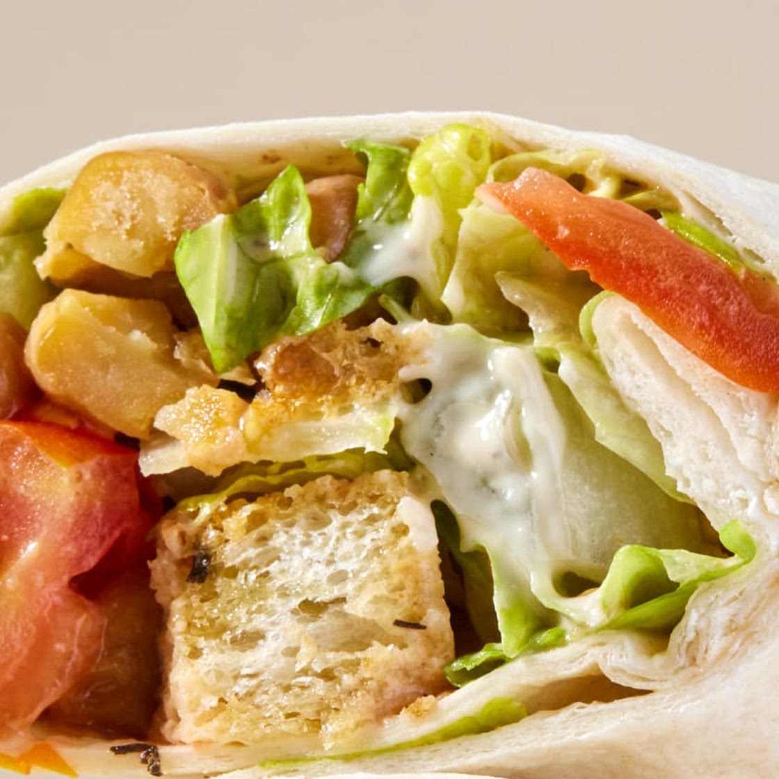 Chickpea Caesar Salad Wraps