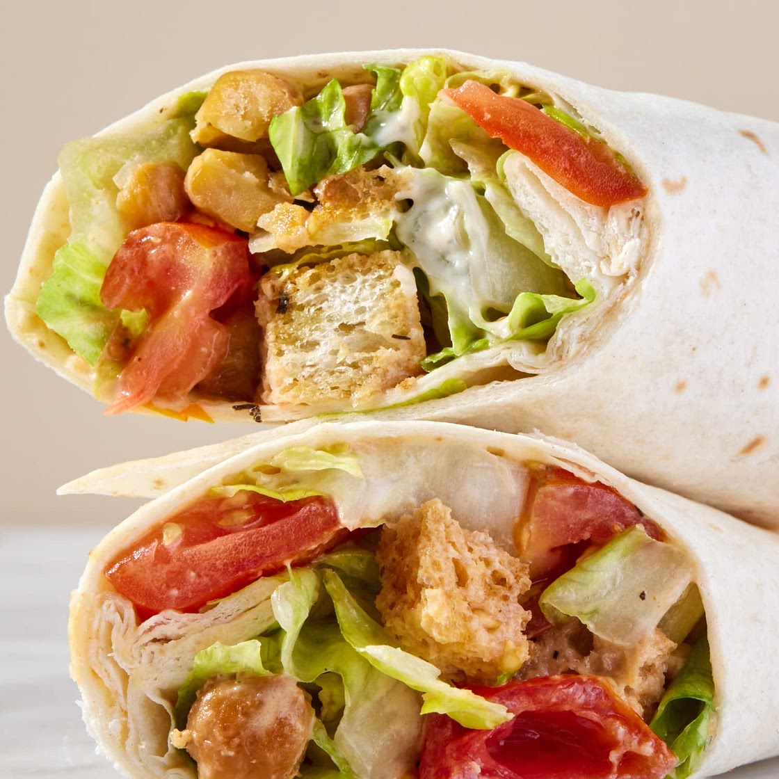 Chickpea Caesar Salad Wraps