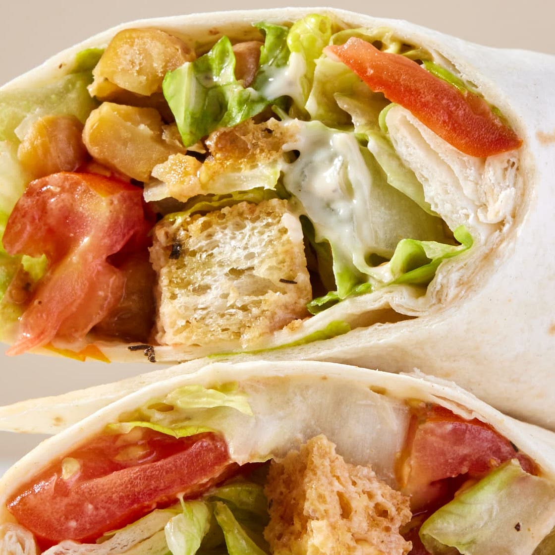 Chickpea Caesar Salad Wraps