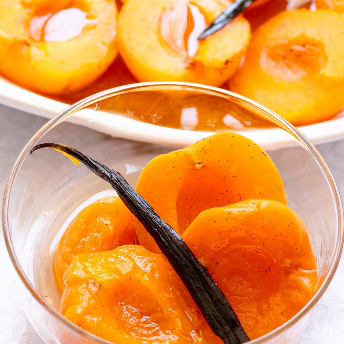 Honey Vanilla Poached Apricot Dessert