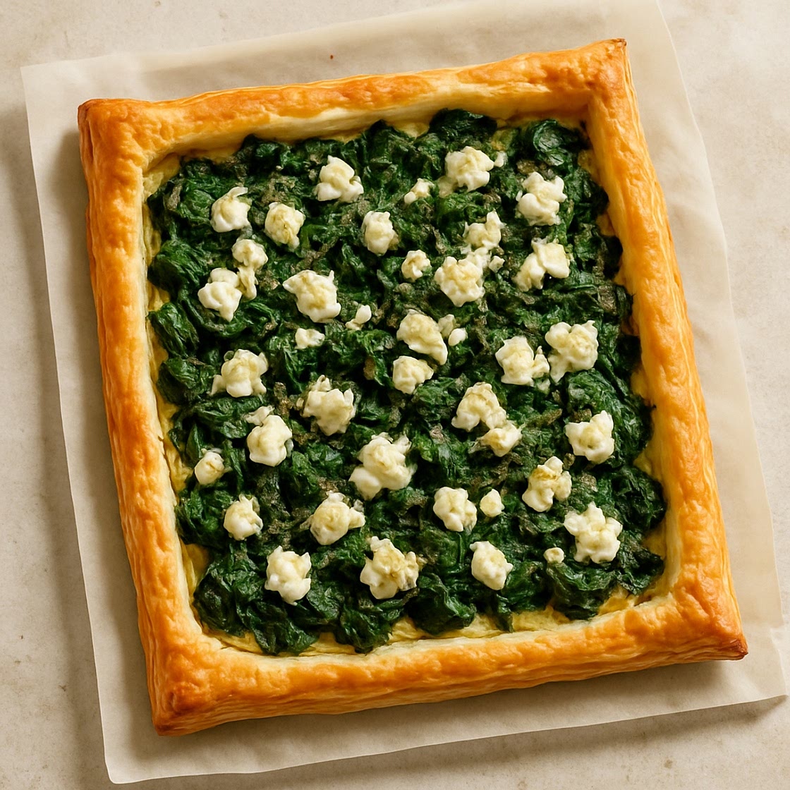 Spinach and Feta Puff Pastry Tart