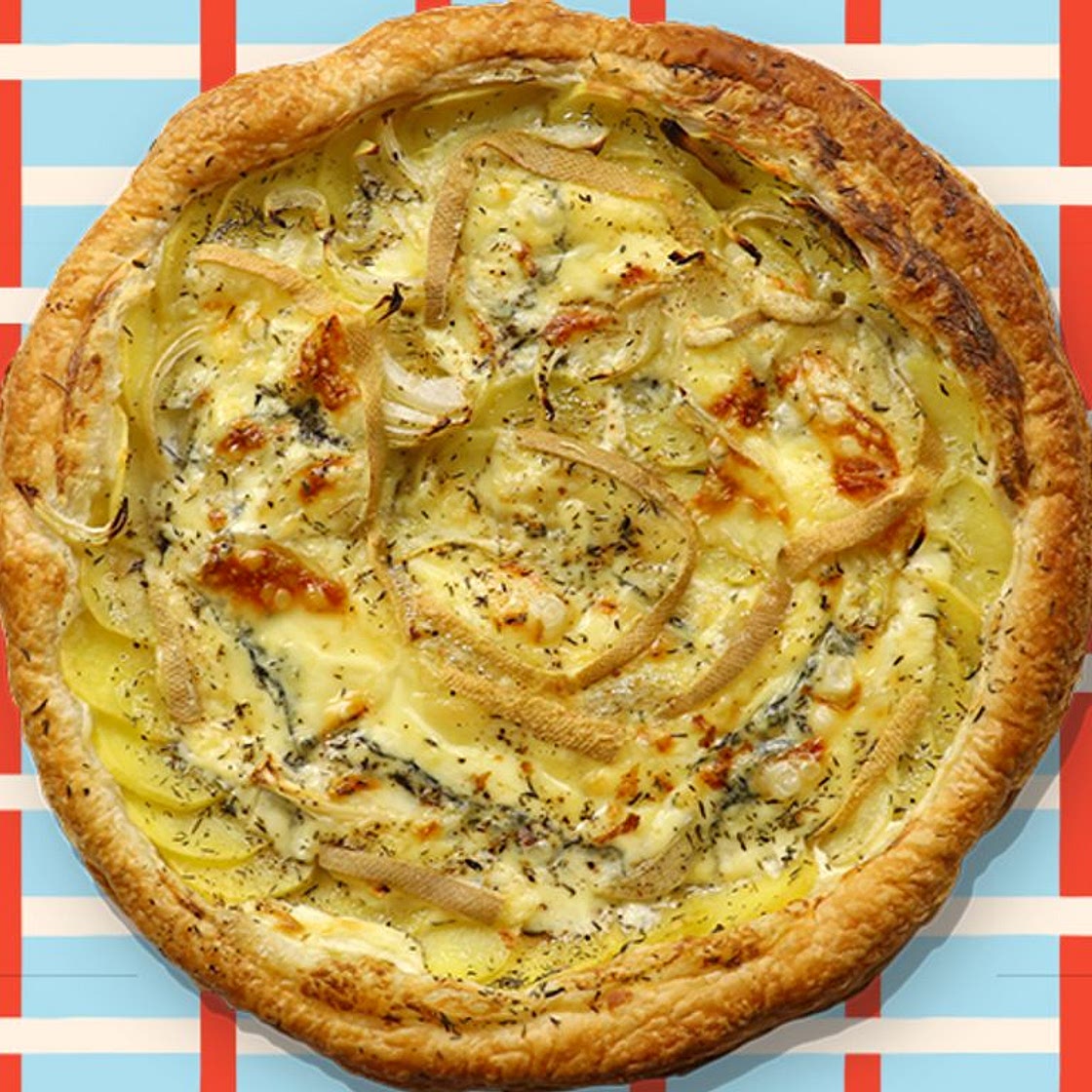 Tarte fine pommes de terre & morbier