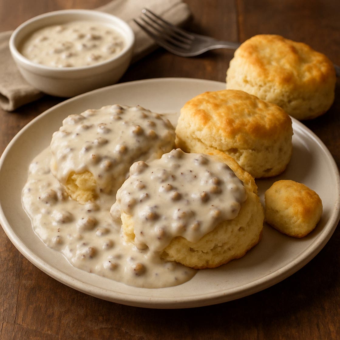 Sausage Gravy and Biscuits