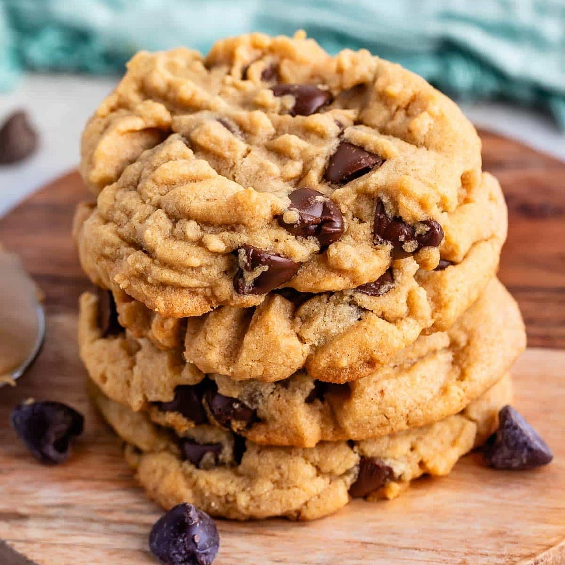 Easy Peanut Butter Chocolate Chip Cookies Recipe