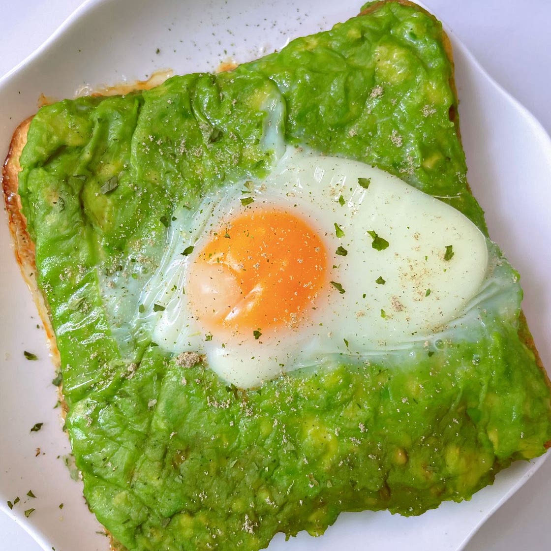 Baked Avocado Toast with Runny Egg Recipe