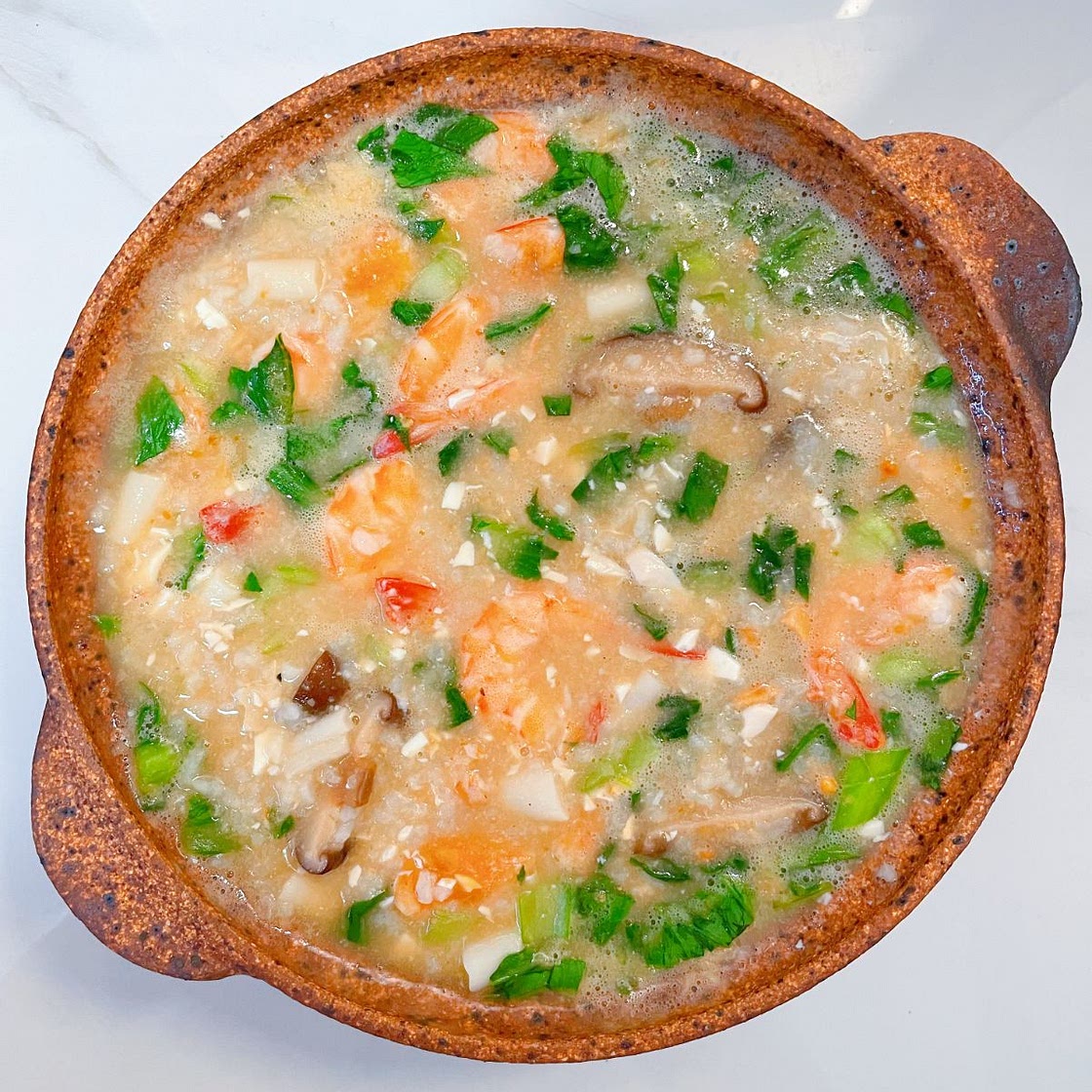 Chinese Salted Egg Yolk & Shrimp Congee