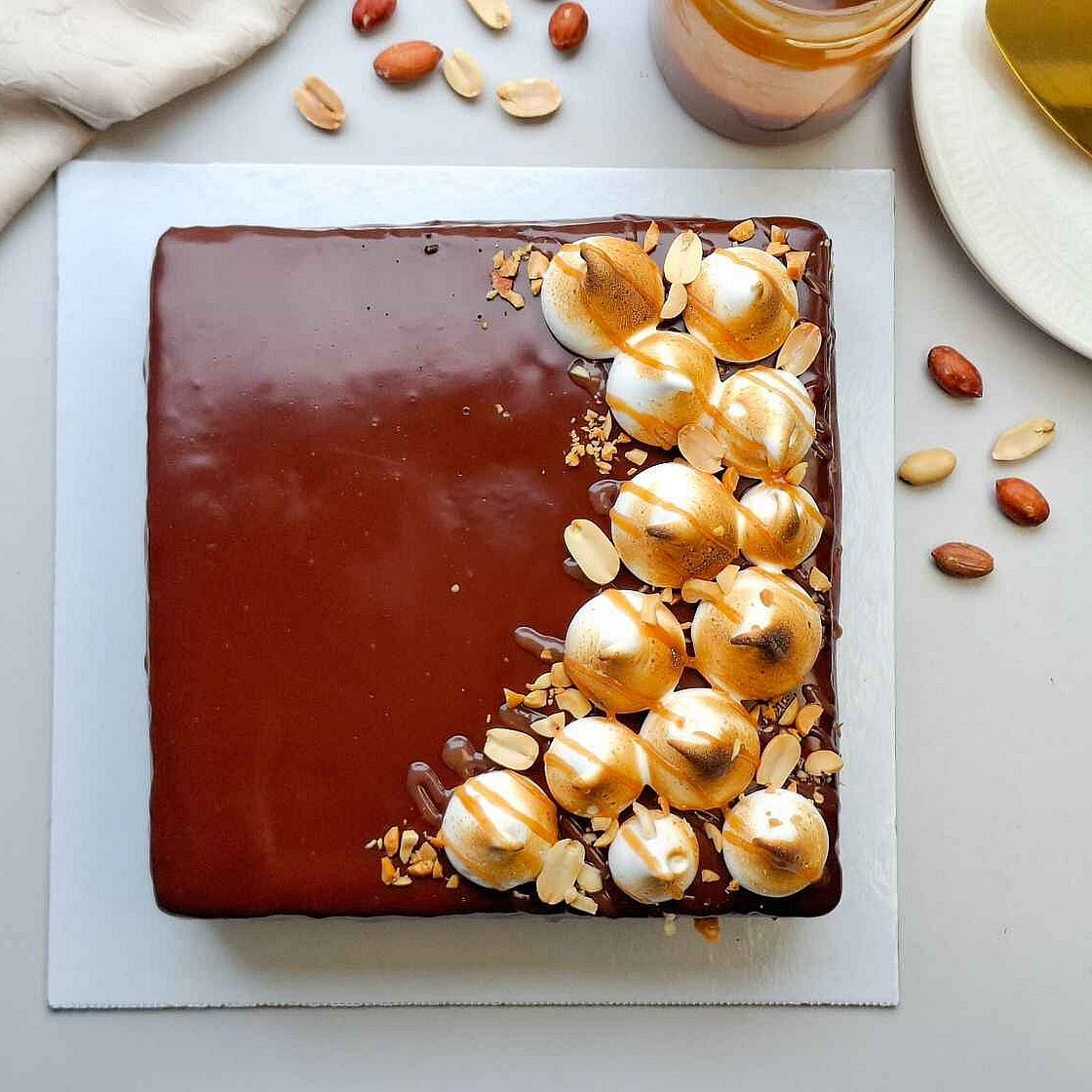 Snickers-Inspired Layered Cake