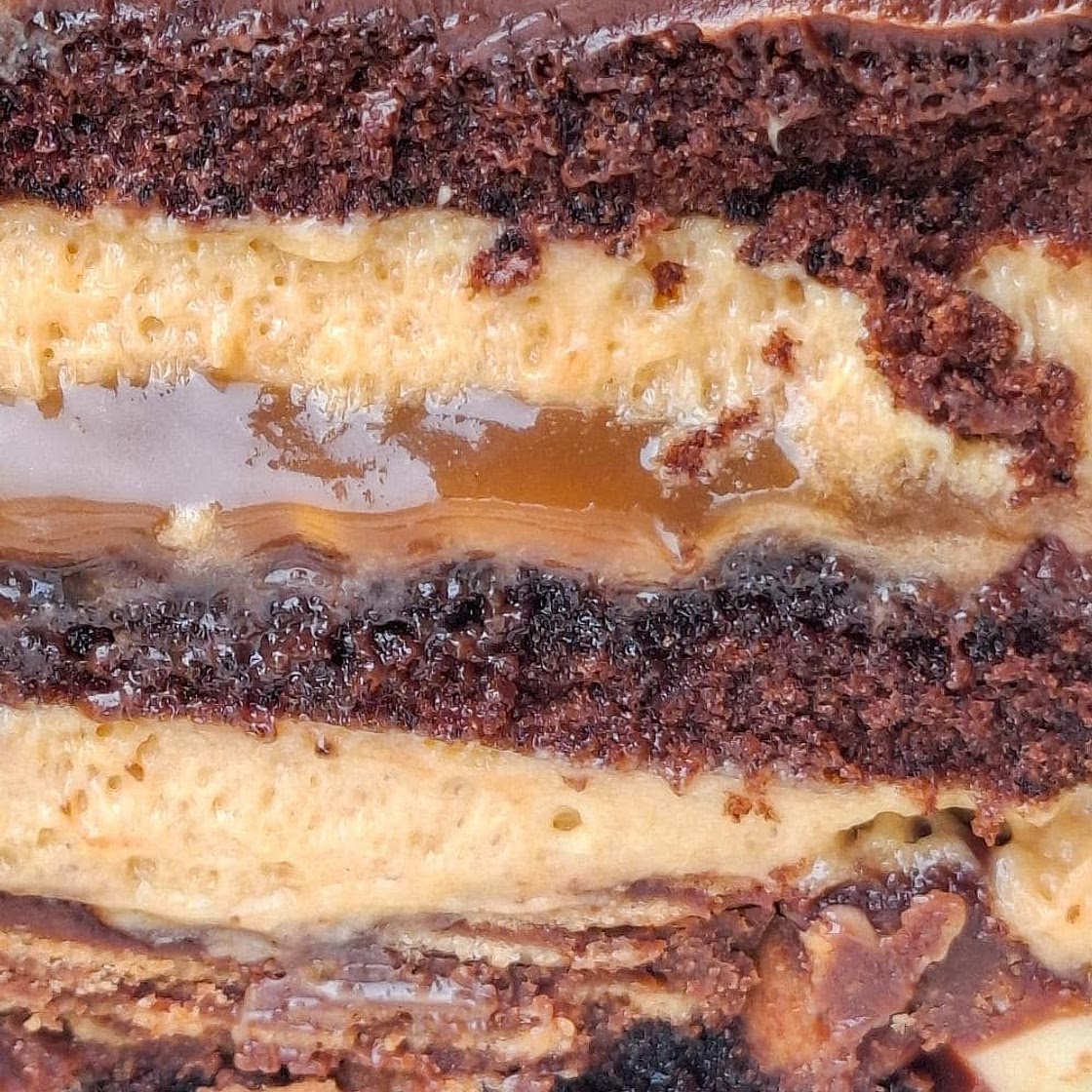 Snickers-Inspired Layered Cake