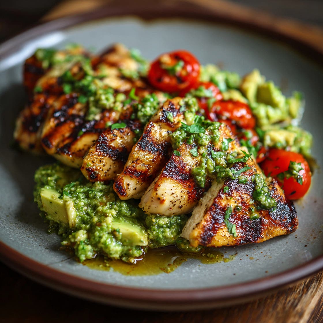 Grilled Chicken with Avocado Pesto