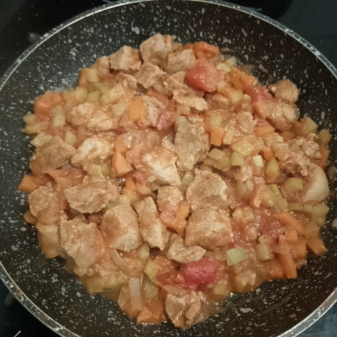 Côté échine de porc aux légumes