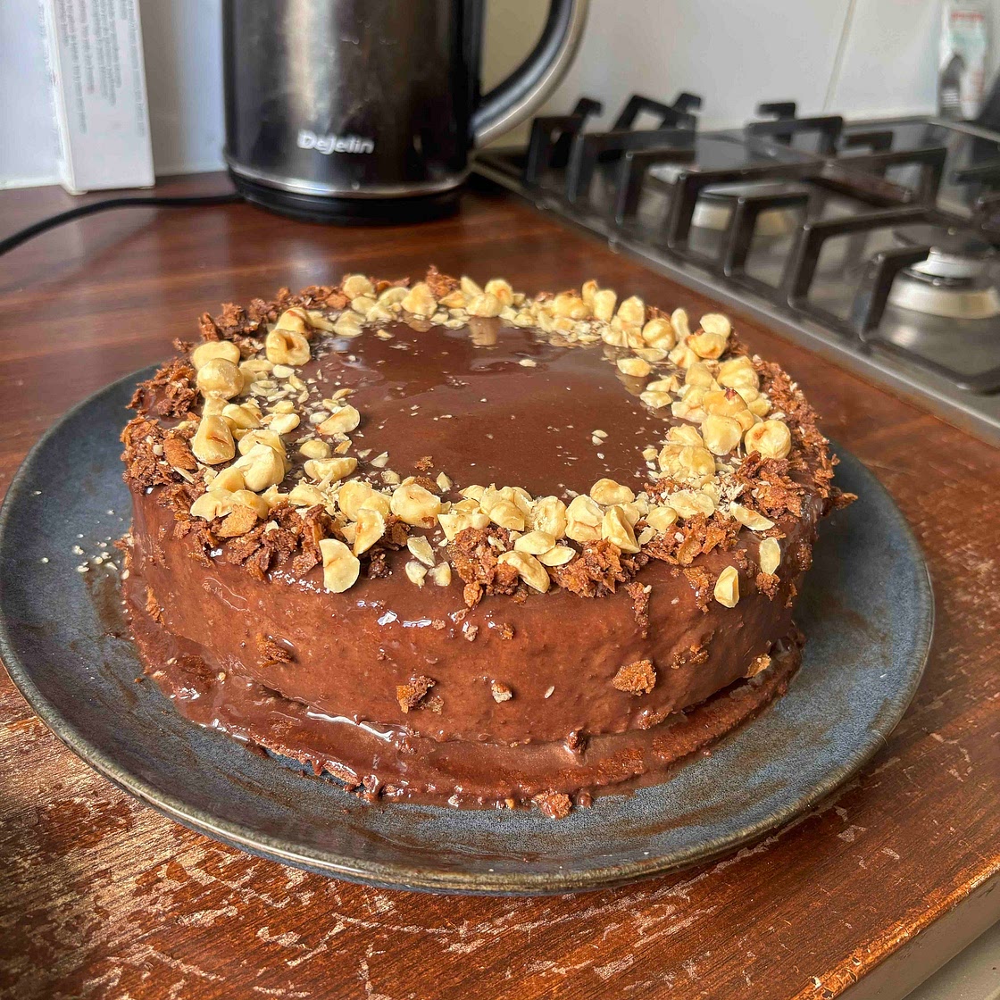 Entremet Double Mousse Lait & Noir — Insert Gianduja, Praliné