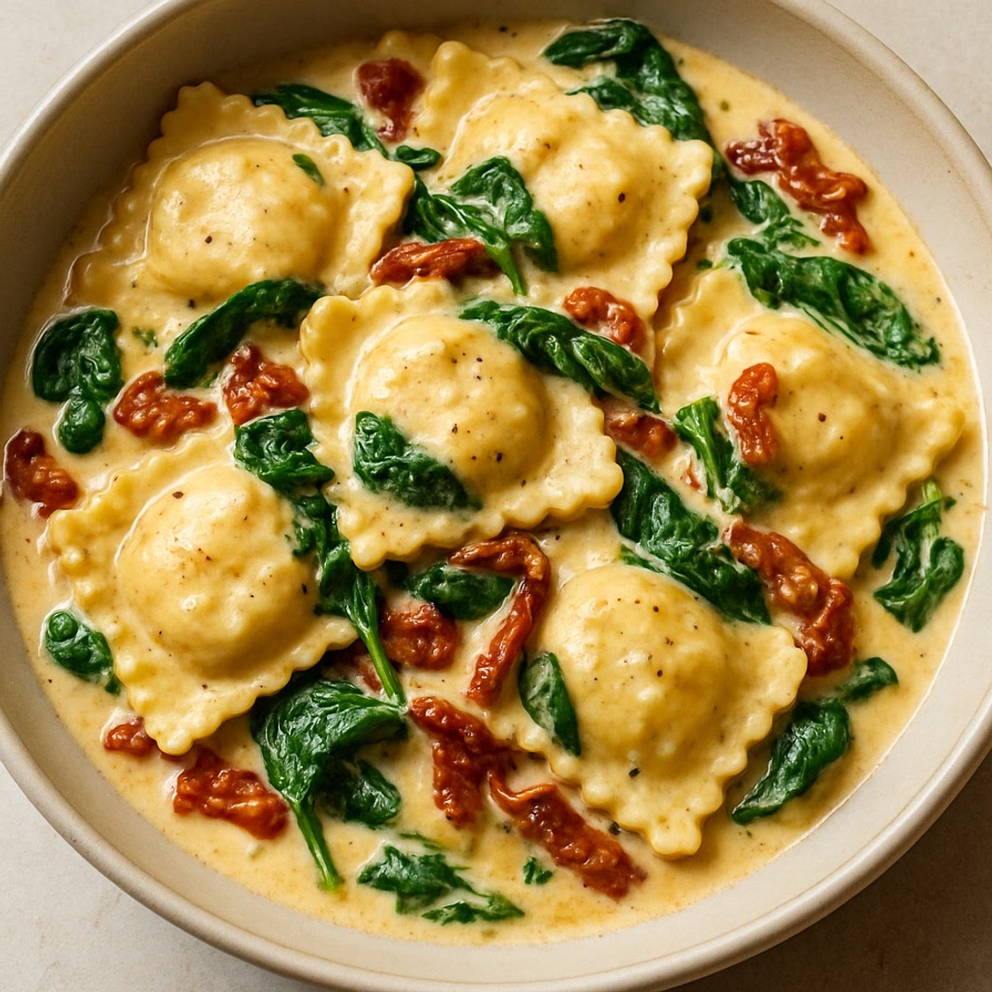 Creamy Tuscan Ravioli
