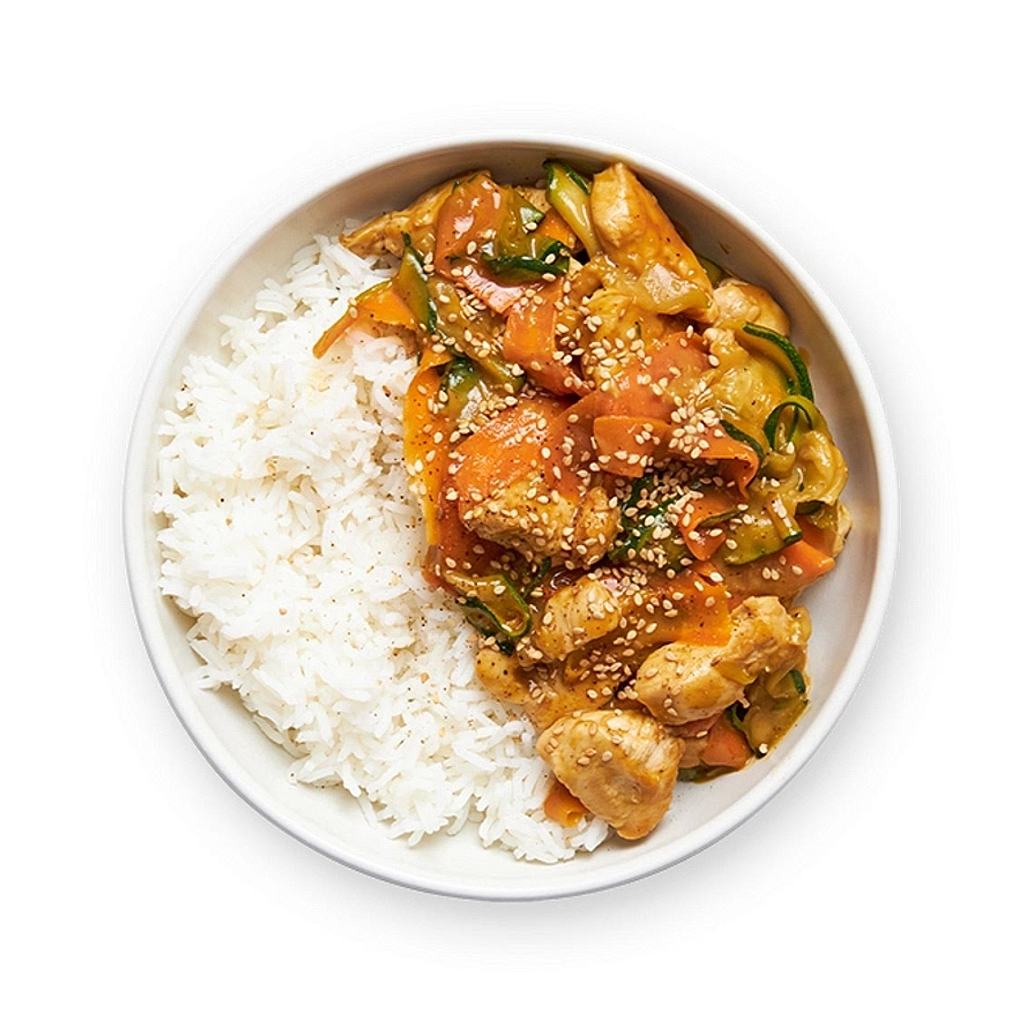 Poulet, riz et légumes 