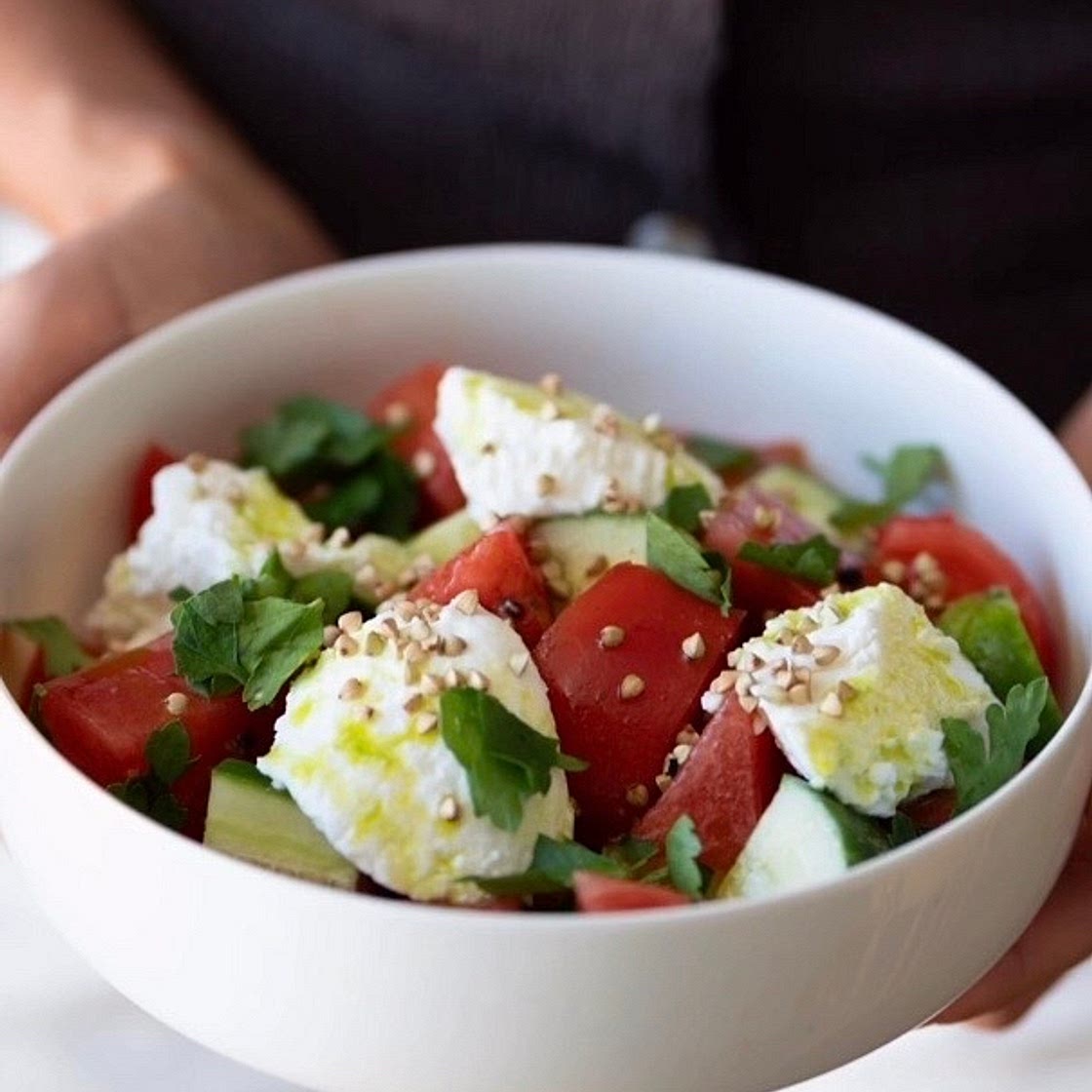 Pastèque, tomates & ricotta