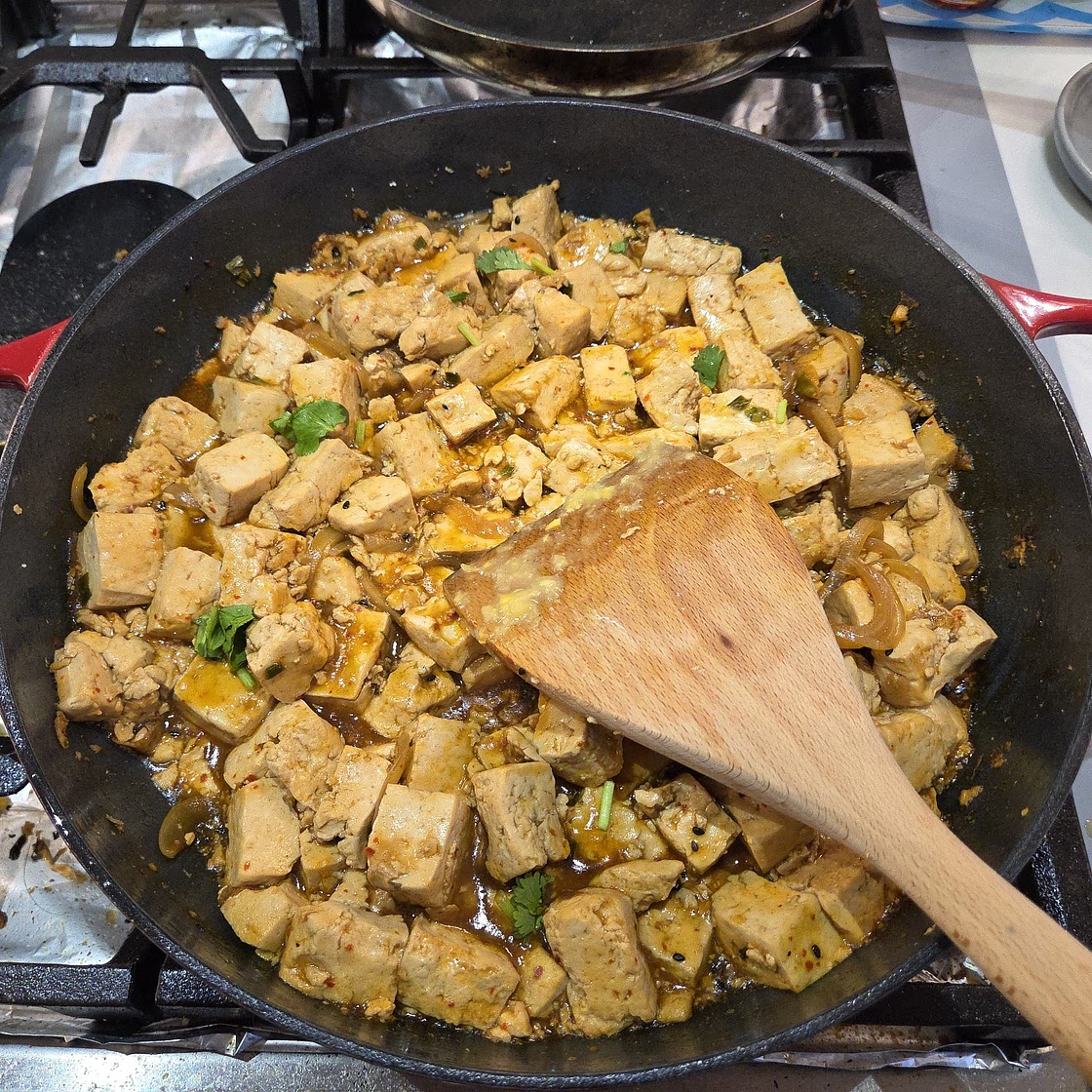 Korean Spicy Braised Tofu - Dubu Jorim