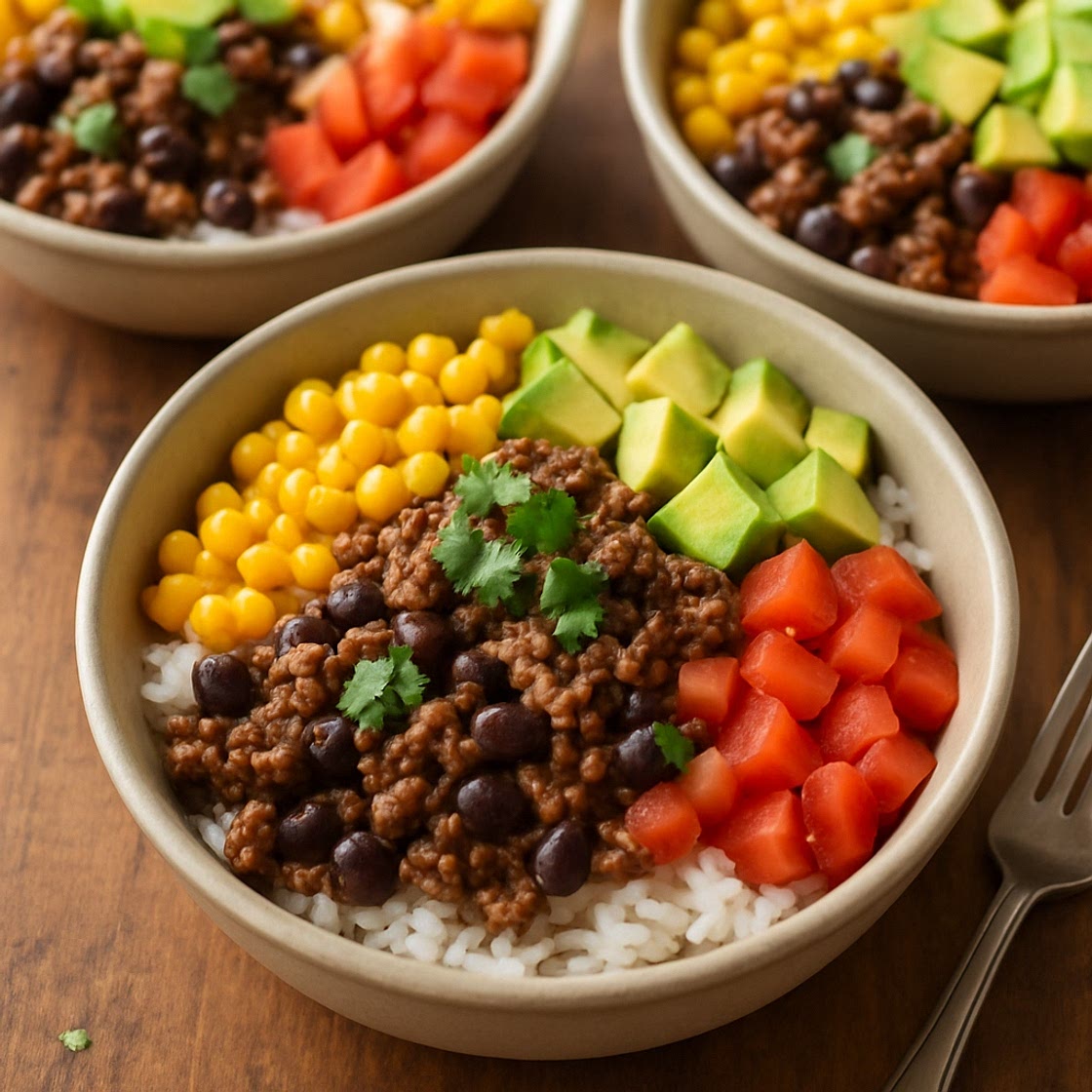 Southwest Ground Beef Rice Bowls