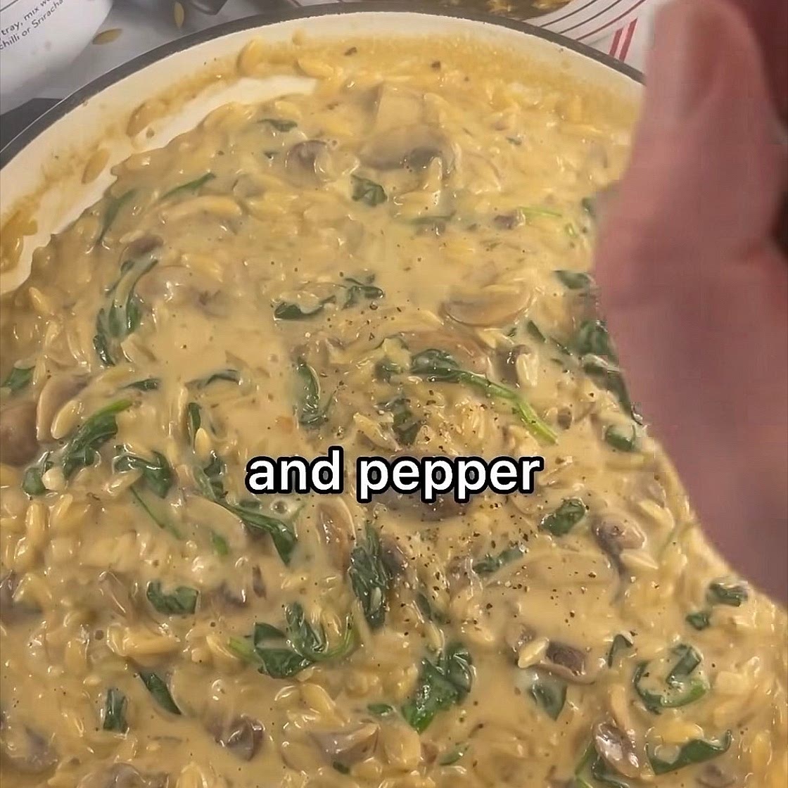 Cheesy Mushroom Orzo