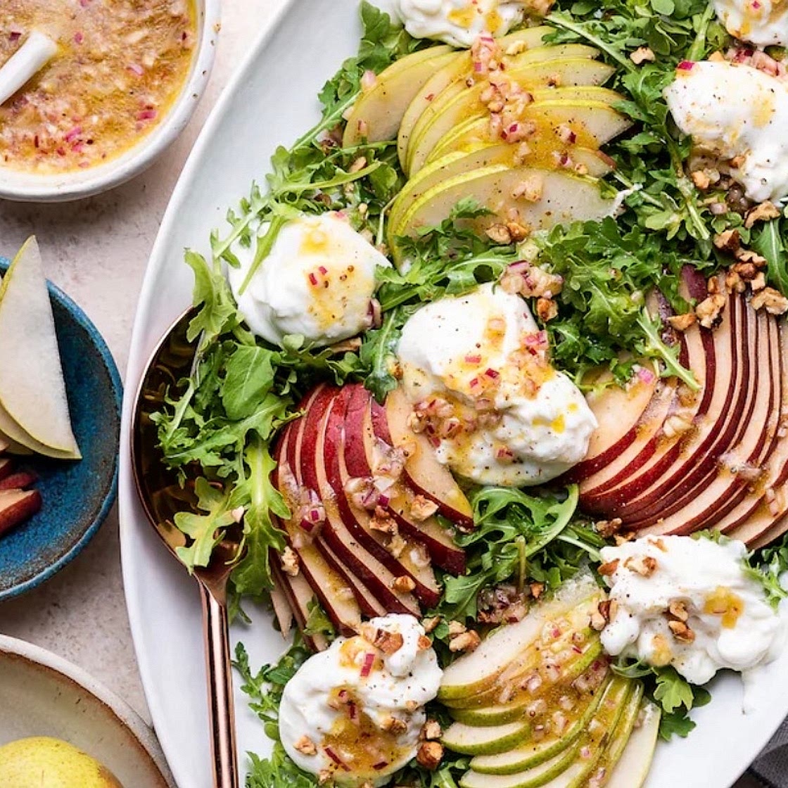 Pear Burrata Arugula Salad 